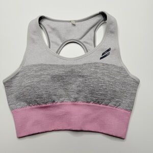 DOYOUEVEN Gray Pink Seamless Racerback Sports Bra - Size XS